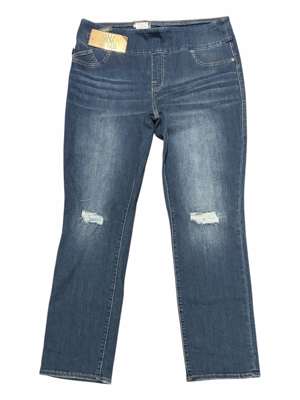 Rock & Republic Denim RX Fever Slimming Pull On Straight Stretch Jeans Size 18